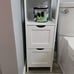 NEW Bathroom Corner Cabinet Storage Organizer with 2 Drawers and a Shelf, WHITE