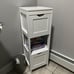 NEW Bathroom Corner Cabinet Storage Organizer with 2 Drawers and a Shelf, WHITE