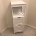 NEW Bathroom Corner Cabinet Storage Organizer with 2 Drawers and a Shelf, WHITE