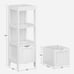 NEW Bathroom Corner Cabinet Storage Organizer with 2 Drawers and a Shelf, WHITE