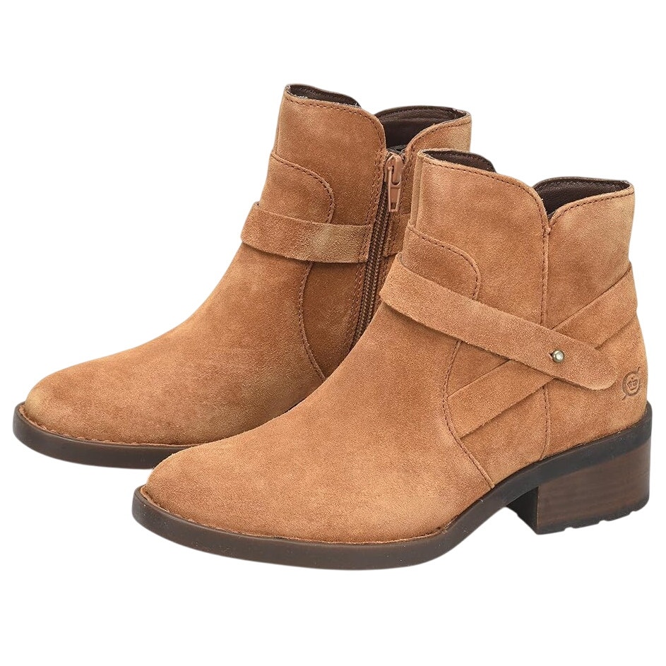 Born Womens Tori Booties US 8 M EU 39 Brown Camel Suede NIB