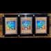 Framed set of 3 LOB Blue Eyes White Dragon Yugioh cards (Korean)