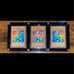 Framed set of 3 LOB Blue Eyes White Dragon Yugioh cards (Korean)
