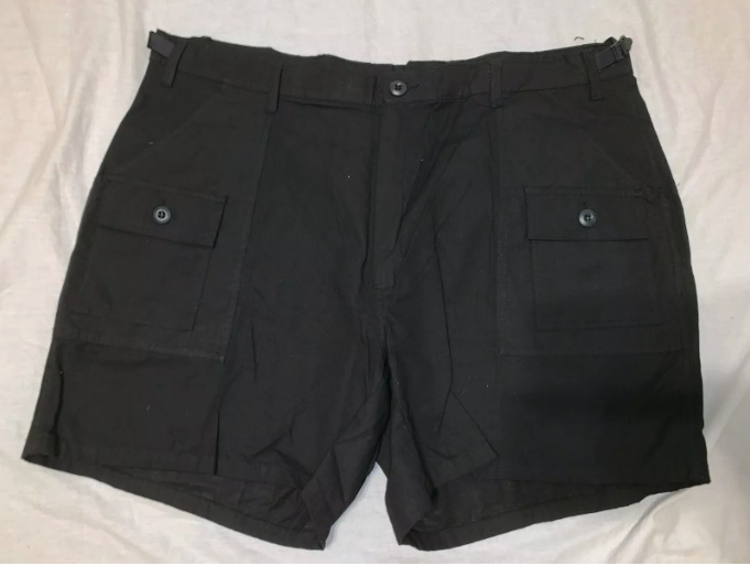 MENS X-LARGE BLACK TRU-SPEC 100% COTTON CARGO SHORTS NIGHT OPS HOT WX TACTICAL
