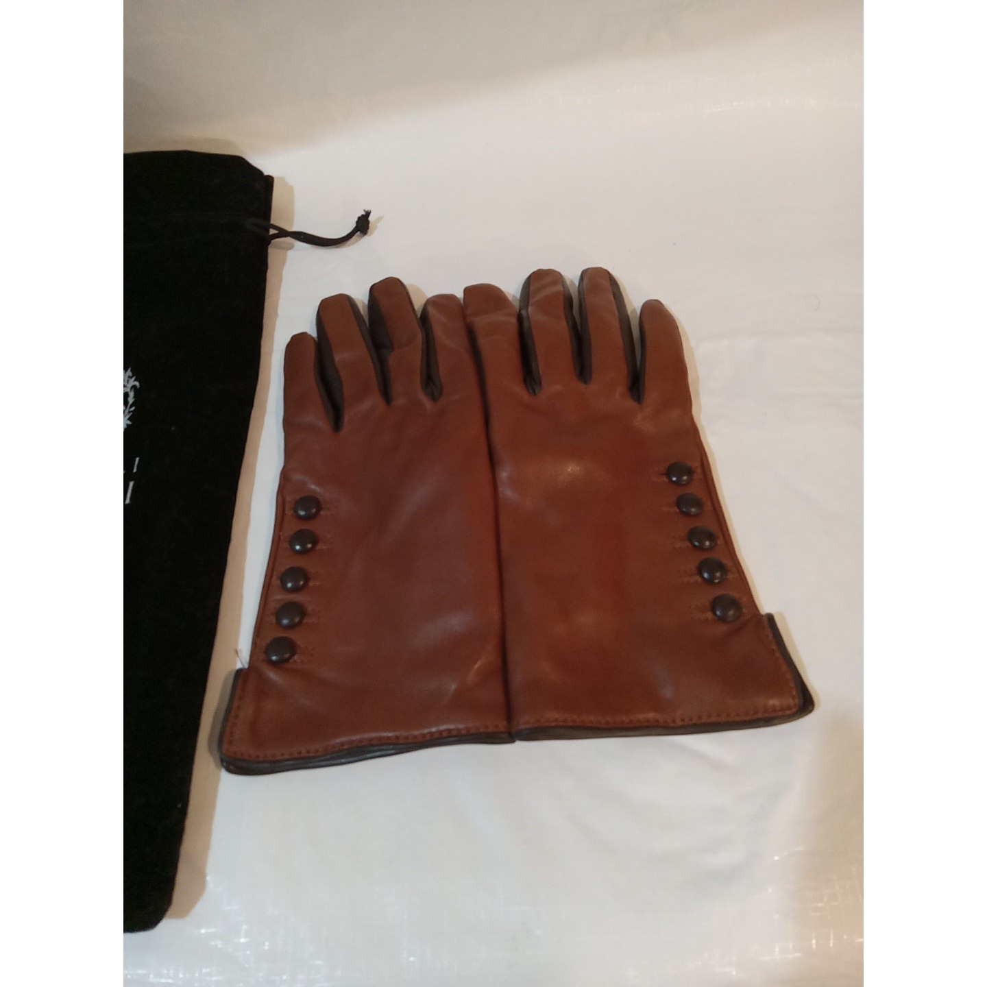 Fratelli Orsini Italian lambskin leather Cashmere Lined gloves 8 D8