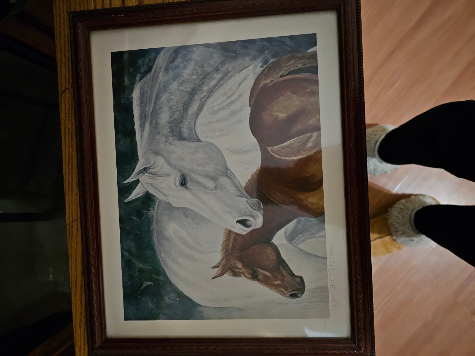 Jack J Wells Framed Mare And Foal Picture