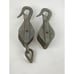 Vintage Lot of 2 M Klein & Sons Self-Locking Block Double Rope 11 Pulley - GOOD