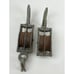 Vintage Lot of 2 M Klein & Sons Self-Locking Block Double Rope 11 Pulley - GOOD