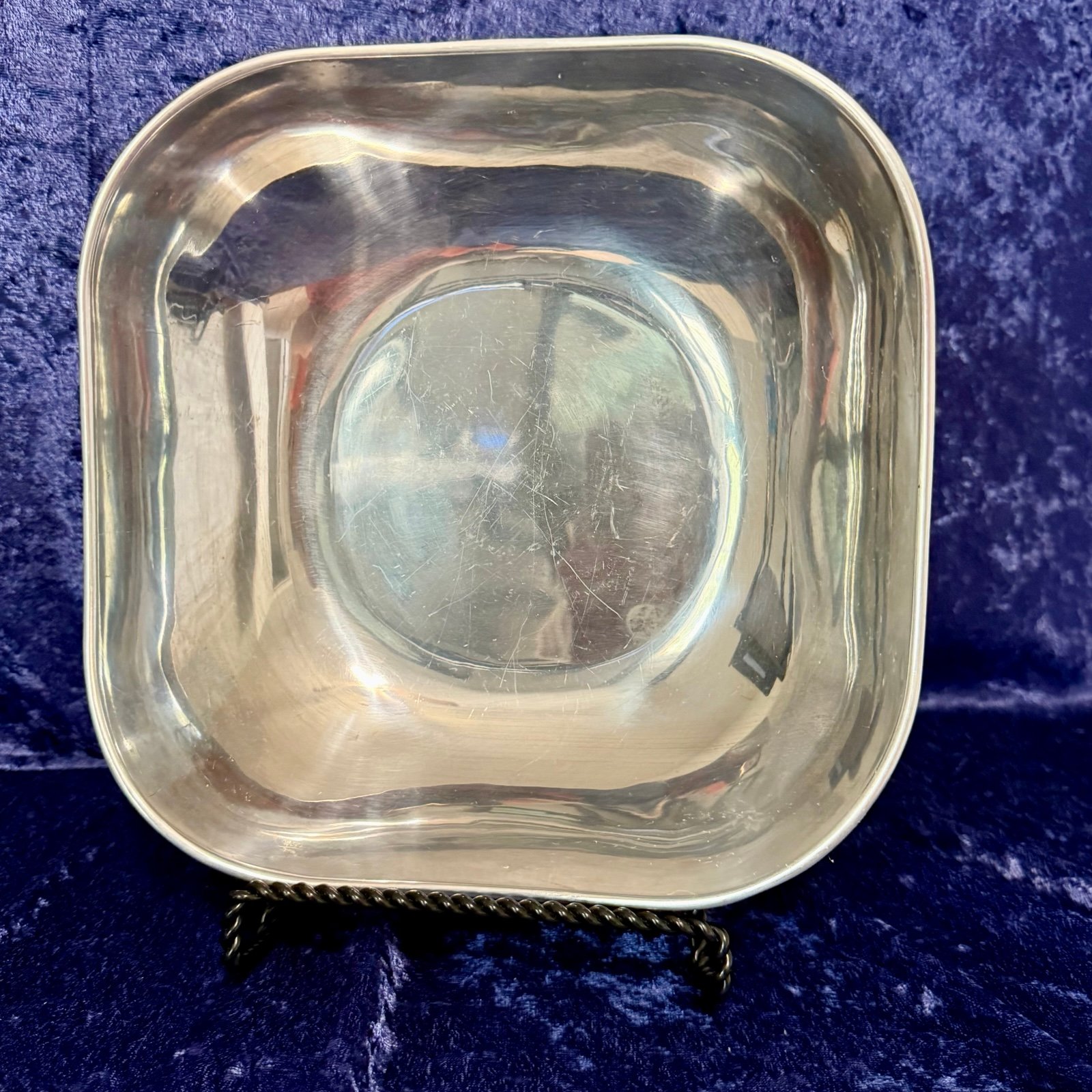 Wilton Armetale 9” Square Vintage 1987 Serving Bowl- RWP- MCM- Made in USA