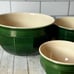 Emile Henry France for Williams Sonoma Set of 3 Ceramic Green Mixing Bowls
