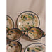 Hand Painted Yellow Birds 2 Handled 6 Cup / Bowl And 5 Plates Japan Vintage