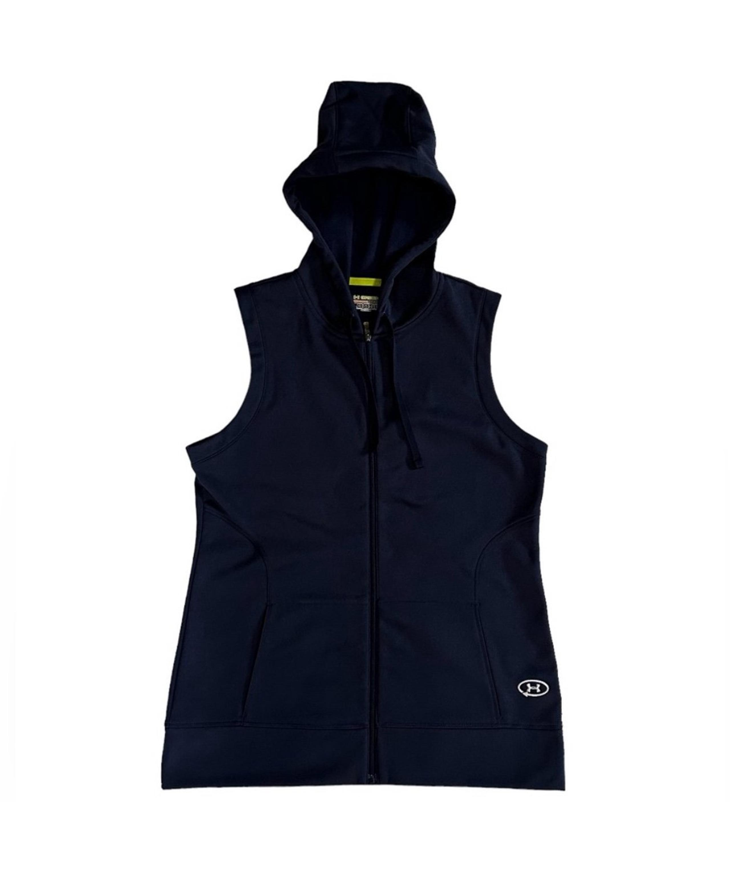 Under Armour Loose Hooded Full Zip Up Vest Size Small Navy Blue