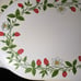 Vintage Vinyl Cushion Placemats Oval Strawberries Blossom Red Green set 4
