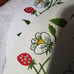 Vintage Vinyl Cushion Placemats Oval Strawberries Blossom Red Green set 4