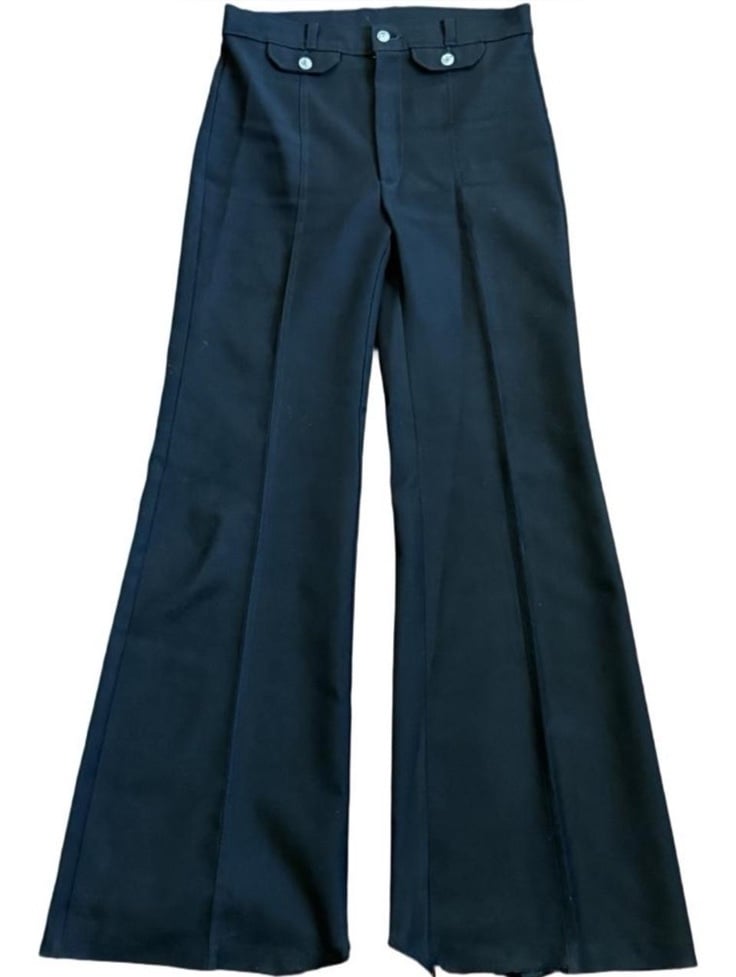 80s Black Flared Trousers Sailor Inspired