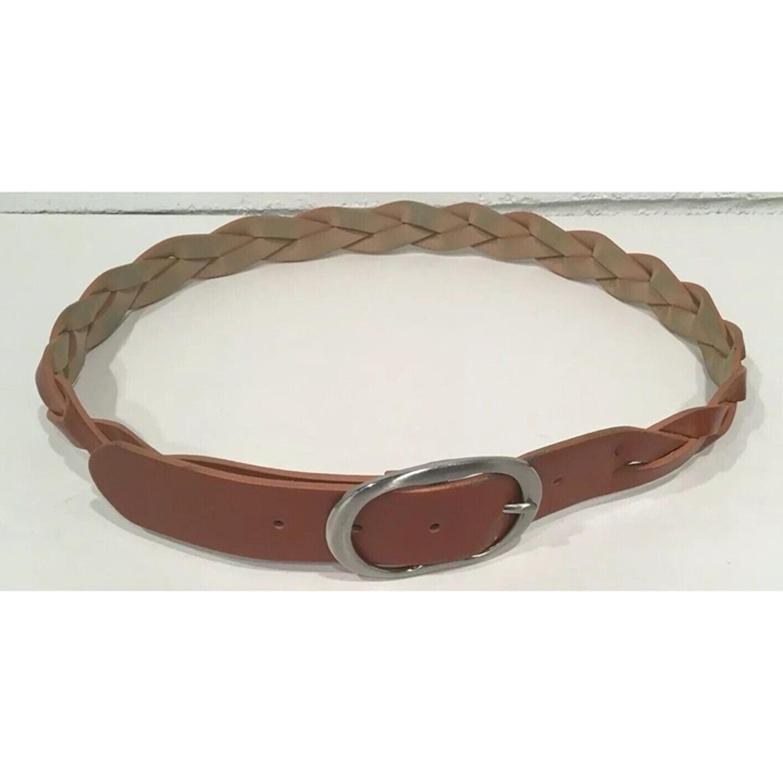 Express Braided Belt Man Made Fibers Oval Buckle Cognac Medium M