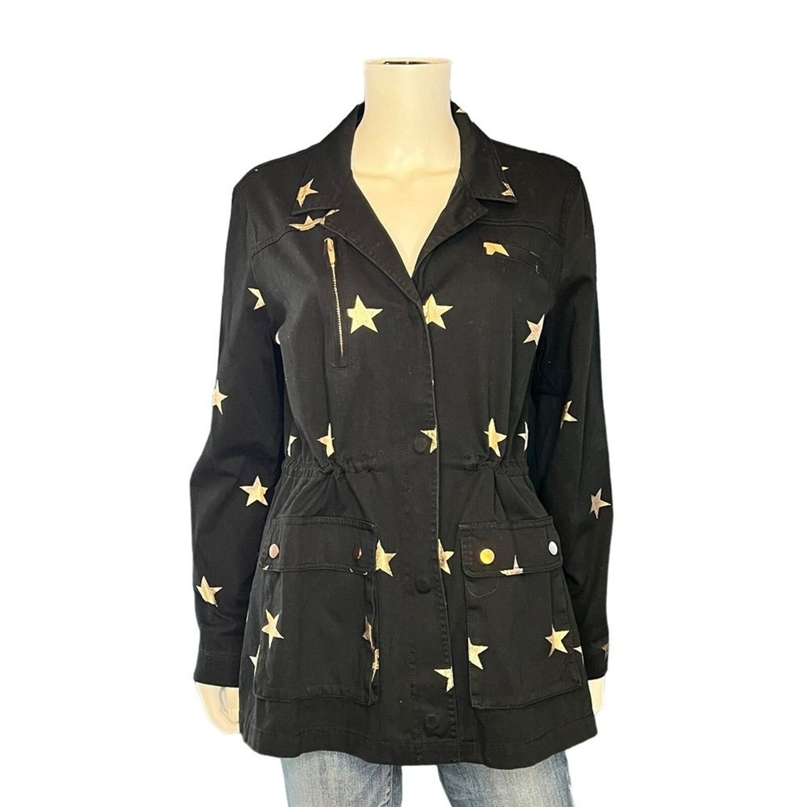 Romeo & Juliet Couture NEW Black Copper Stars Jacket Size L