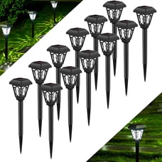 LAMTREE 24 Pack Solar Lights Outdoor LED Cool White