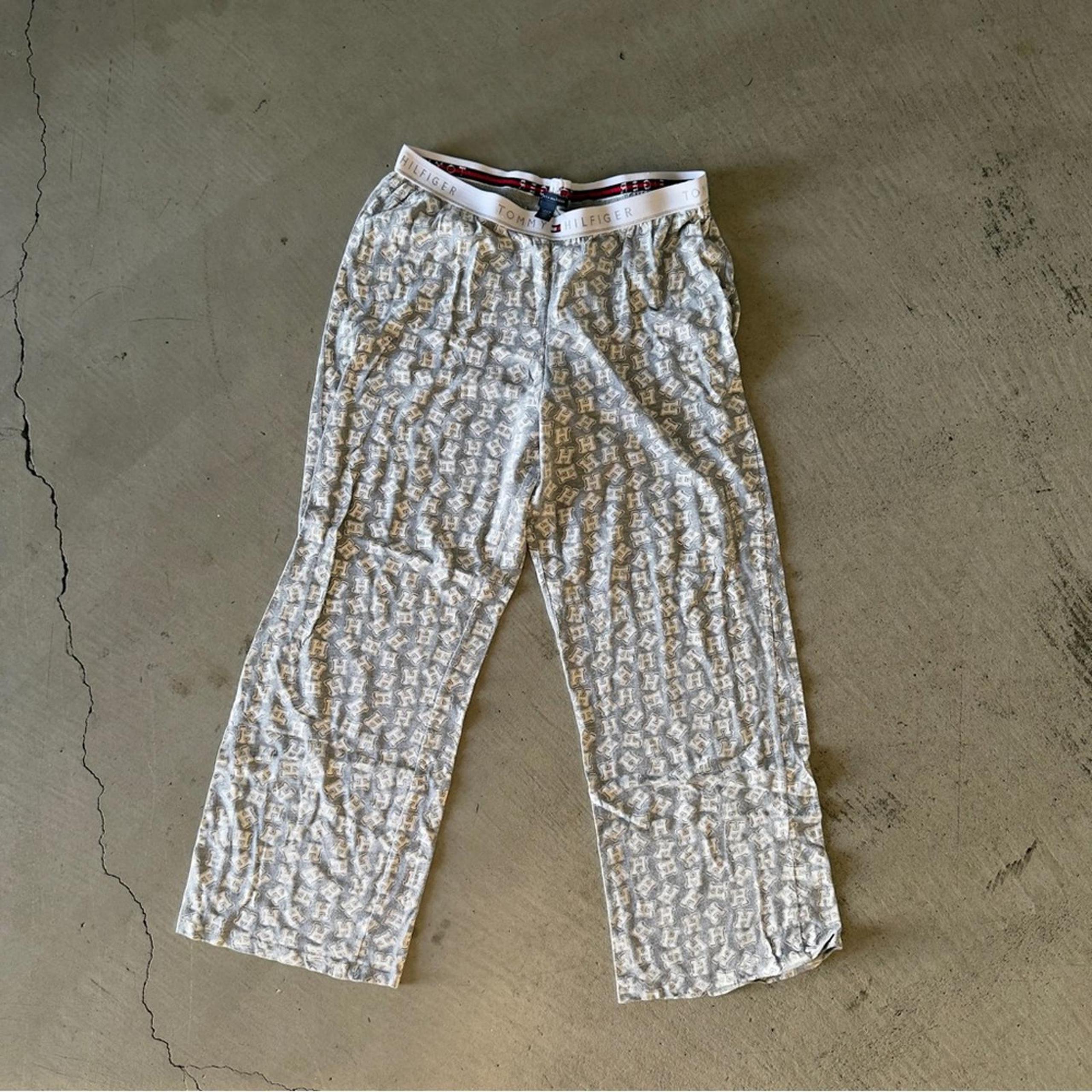 Tommy Hilfiger / womens logo pajama pj pants / gray