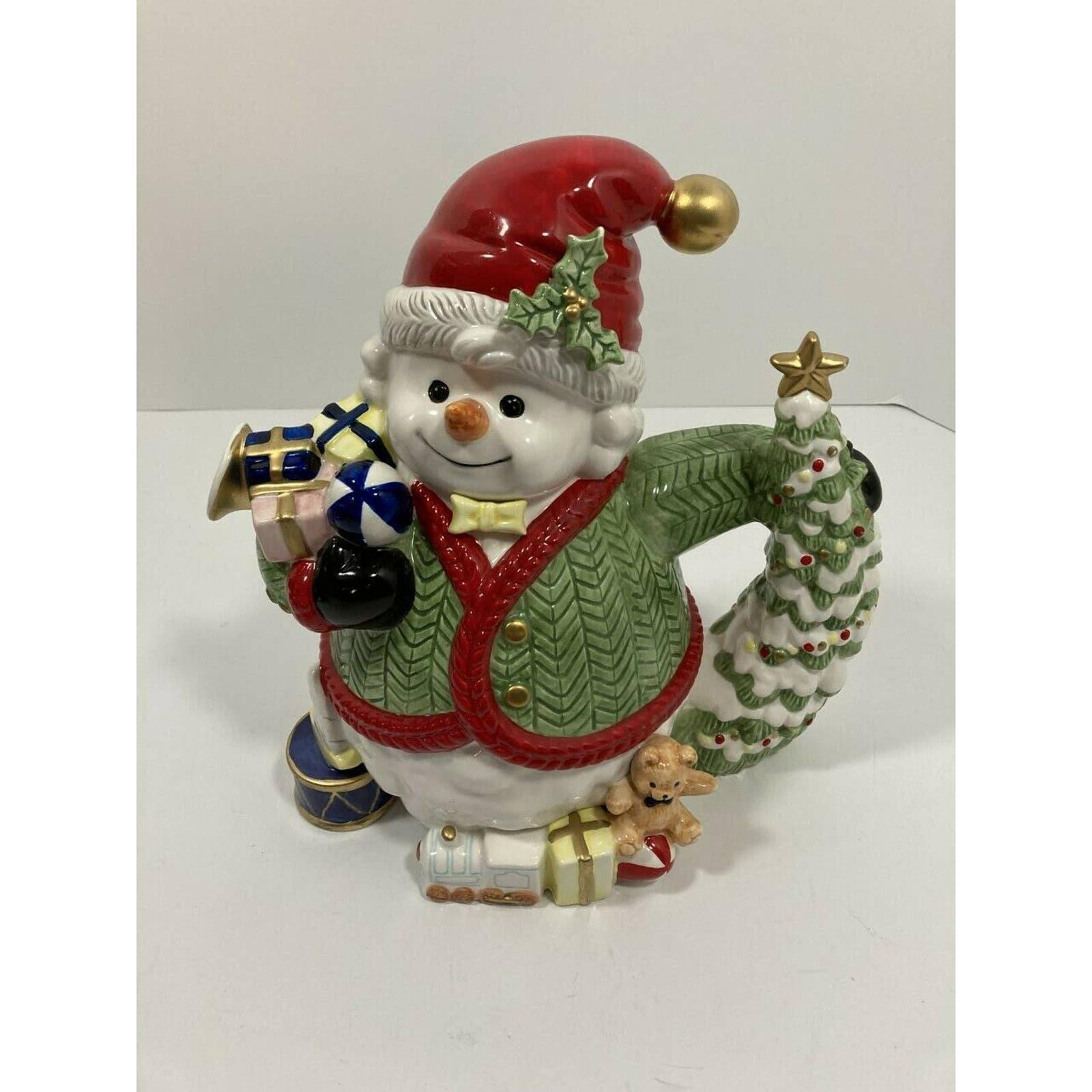 Omnibus by Fitz & Floyd 1993 Snowman 2 Quart Pitcher