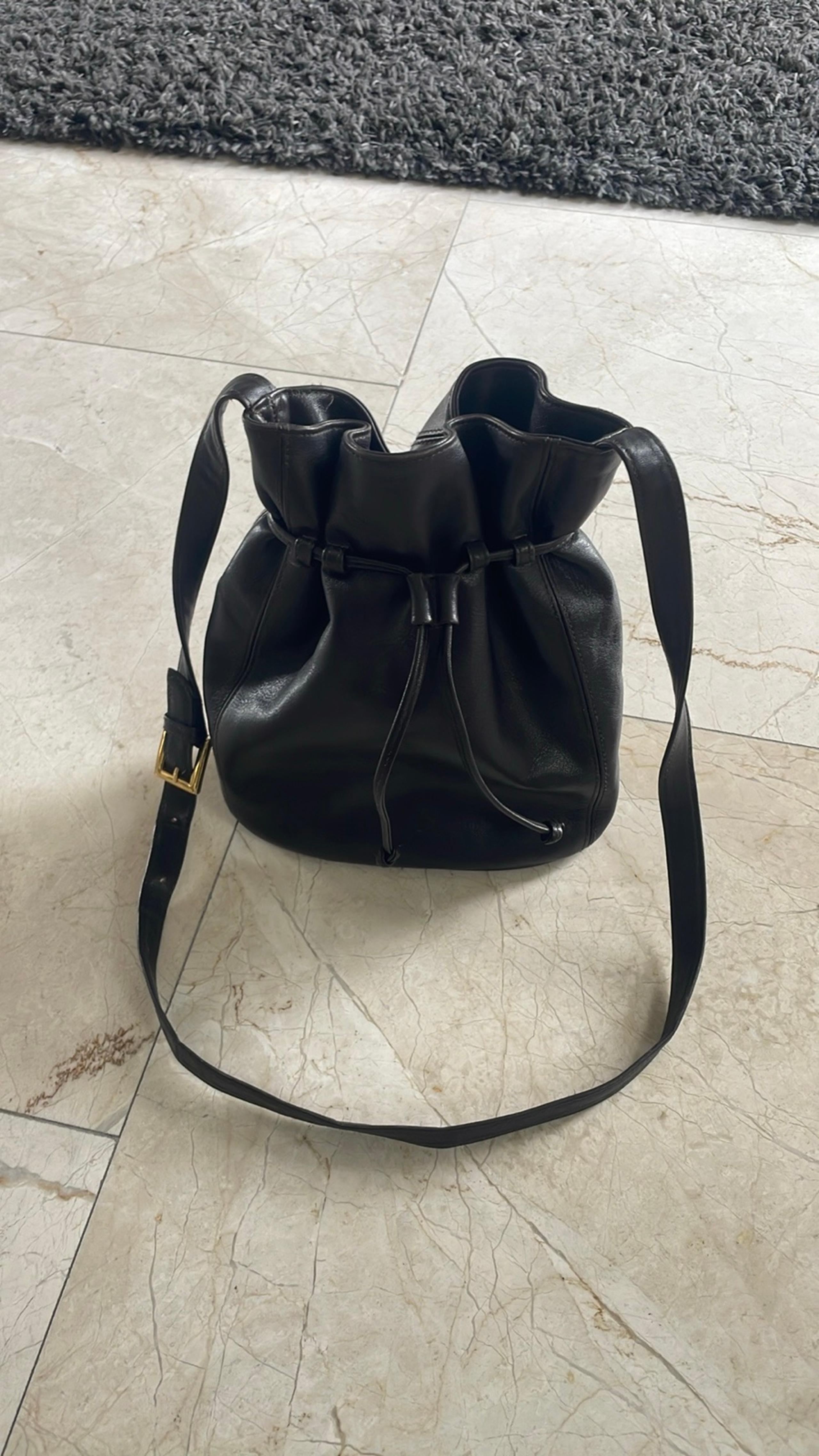Leather Crossbody Bucket Bag By Valerie Steven’s In Chocolate Brown