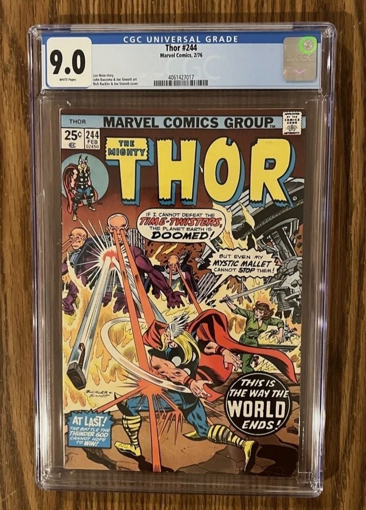 THOR #244~ JANE FOSTER App 1ST TIME-TWISTERS, White Pages ! CGC 9.0