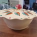 VTG Esmond Pottery Covered Casserole Leaf Pattern Apple Handle 7 in Wide