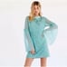 Free People Women Dress Sz 12 NWT Boho Mint green Embroidered Cleo Canton Dress