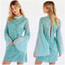 Free People Women Dress Sz 12 NWT Boho Mint green Embroidered Cleo Canton Dress