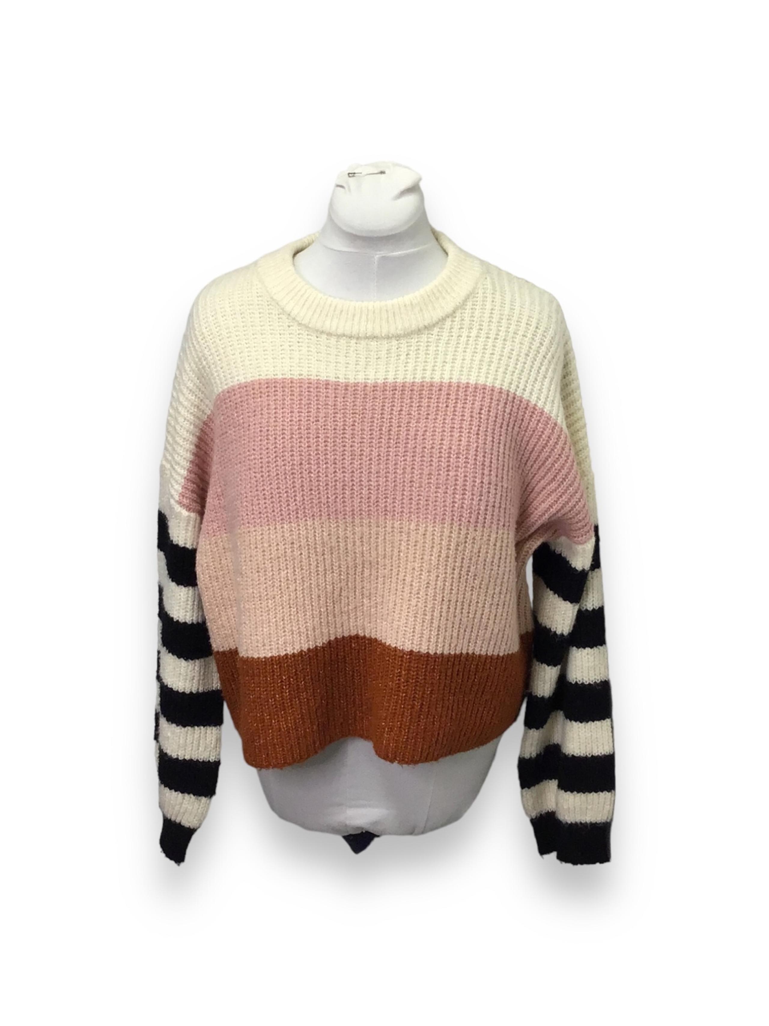 Harper Heritage Women’s Oversize Cropped Color-Block Sweater, size L