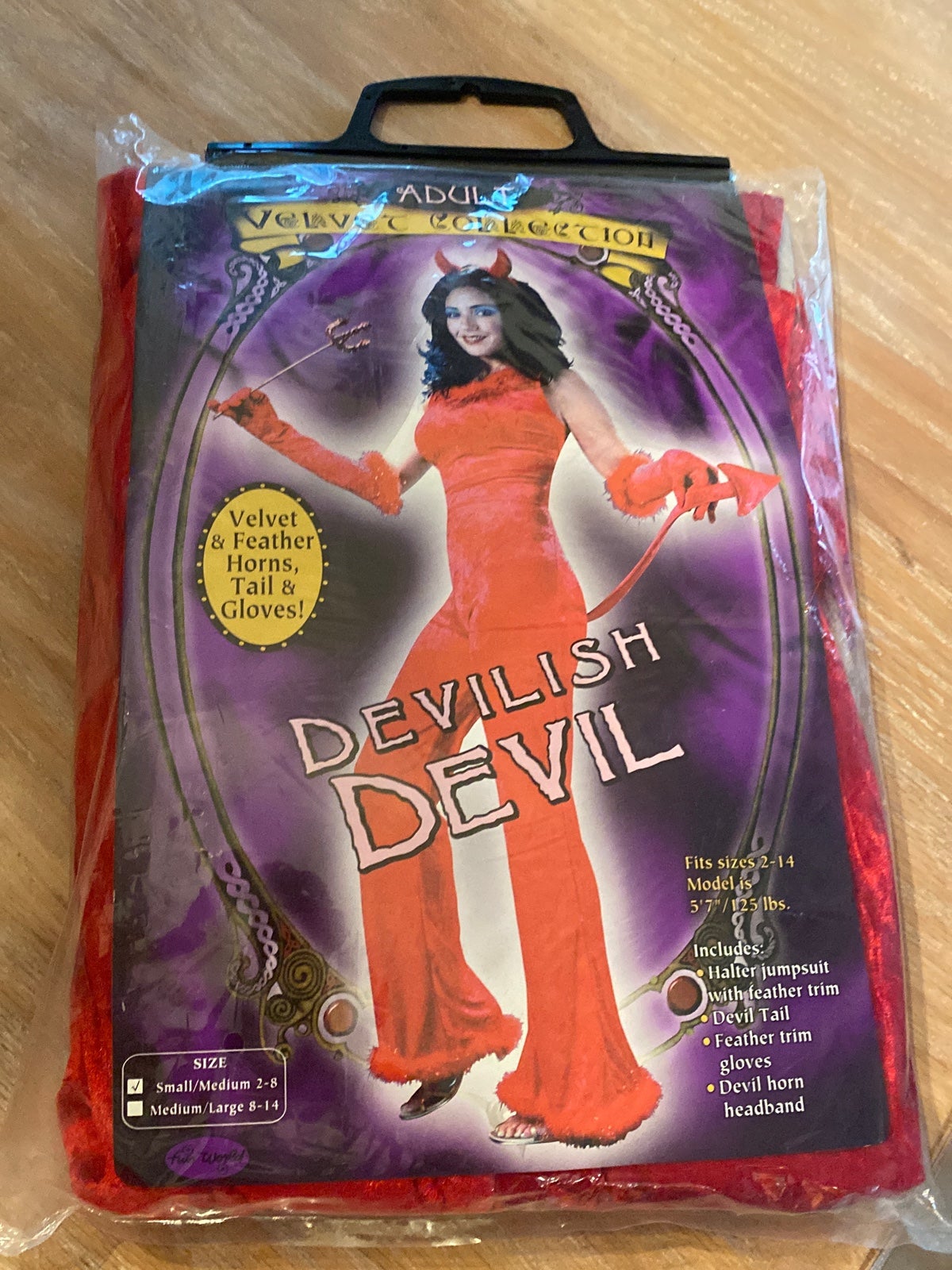 New red devil costume and accessory