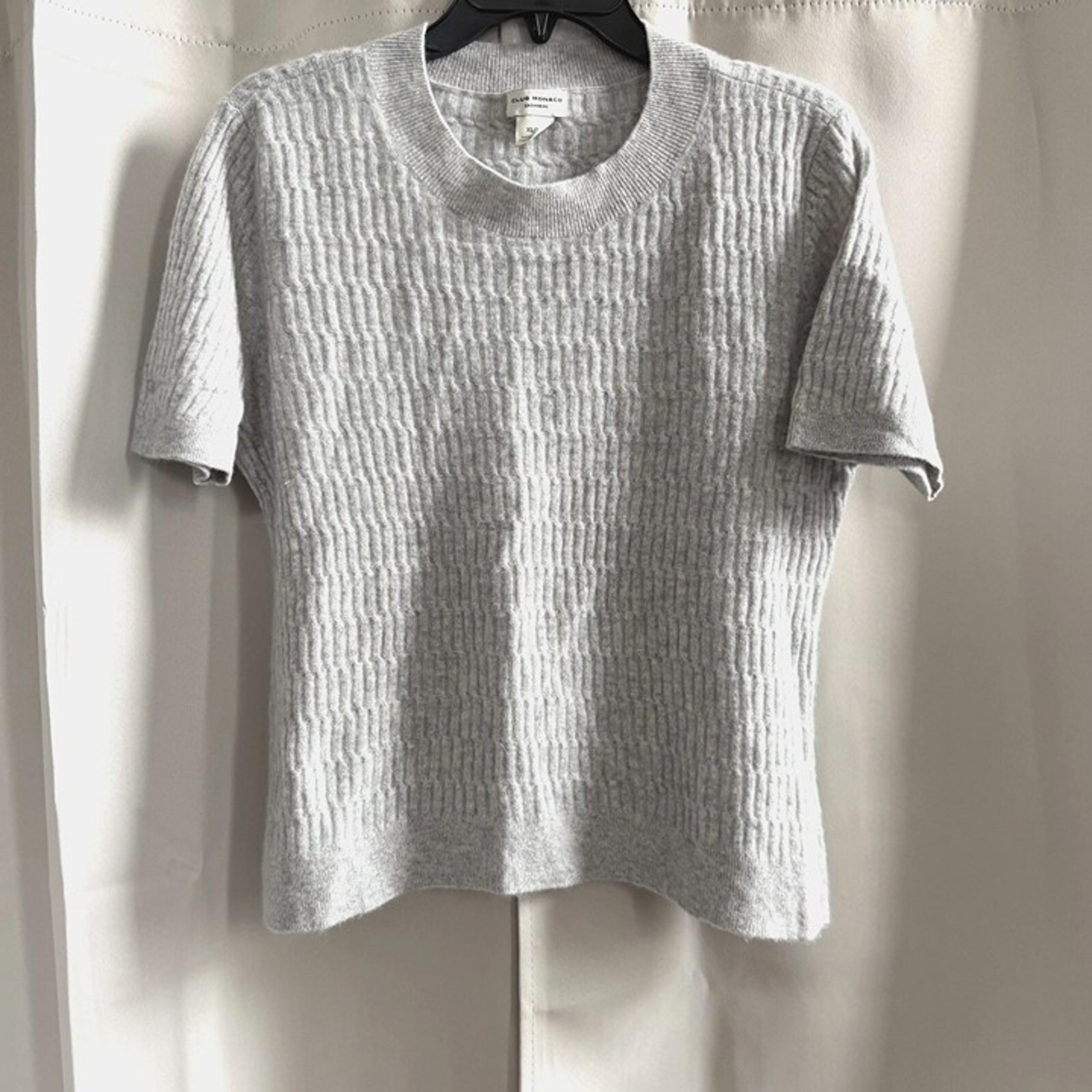 Club Monaco Womens Sweater Size XL Gray Ribbed Quiet Luxury Soft Essential 18220