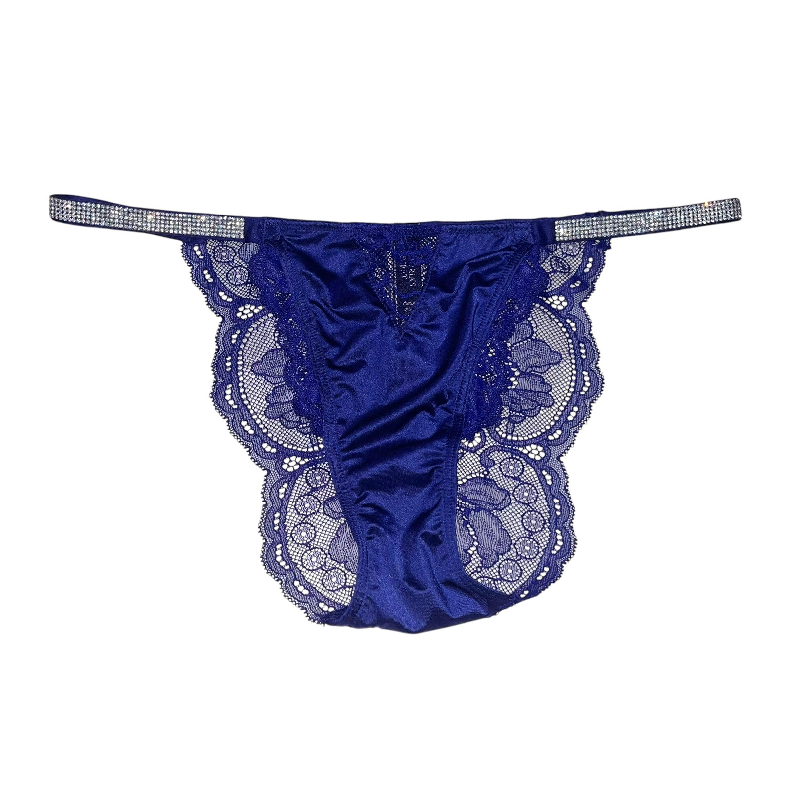 Victoria's Secret Shine Strap Micro Lace Cheekini Panty Night Ocean Size Medium