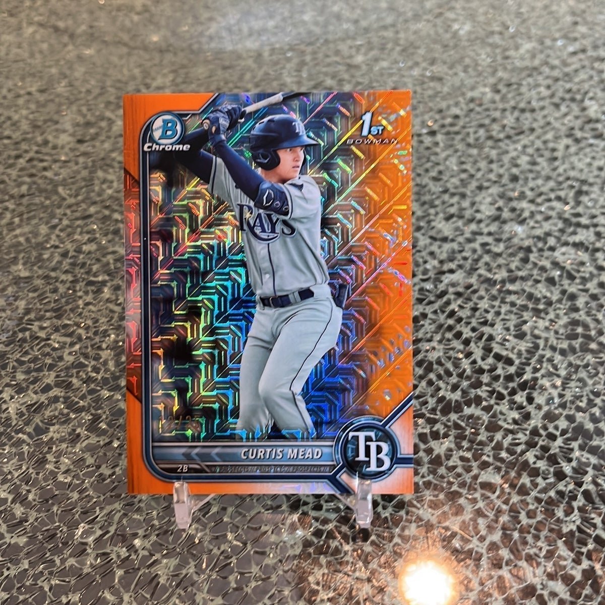 2022 Bowman Chrome Curtis Mead 1st Mojo Mega Box Refractor Orange /25 CLEAN MINT