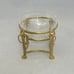 Vintage Polished Brass 5 1/4 LION HEAD Stand & CRACKLE GLASS Potpourri Bowl