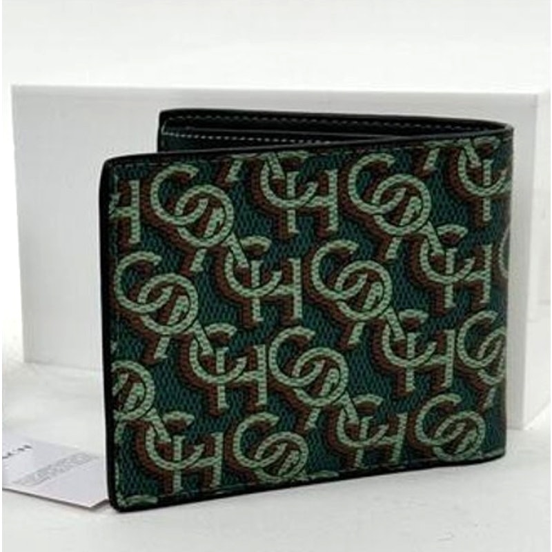 Coach NWT Green Signature Canvas 3 In 1 With Insert Wallet