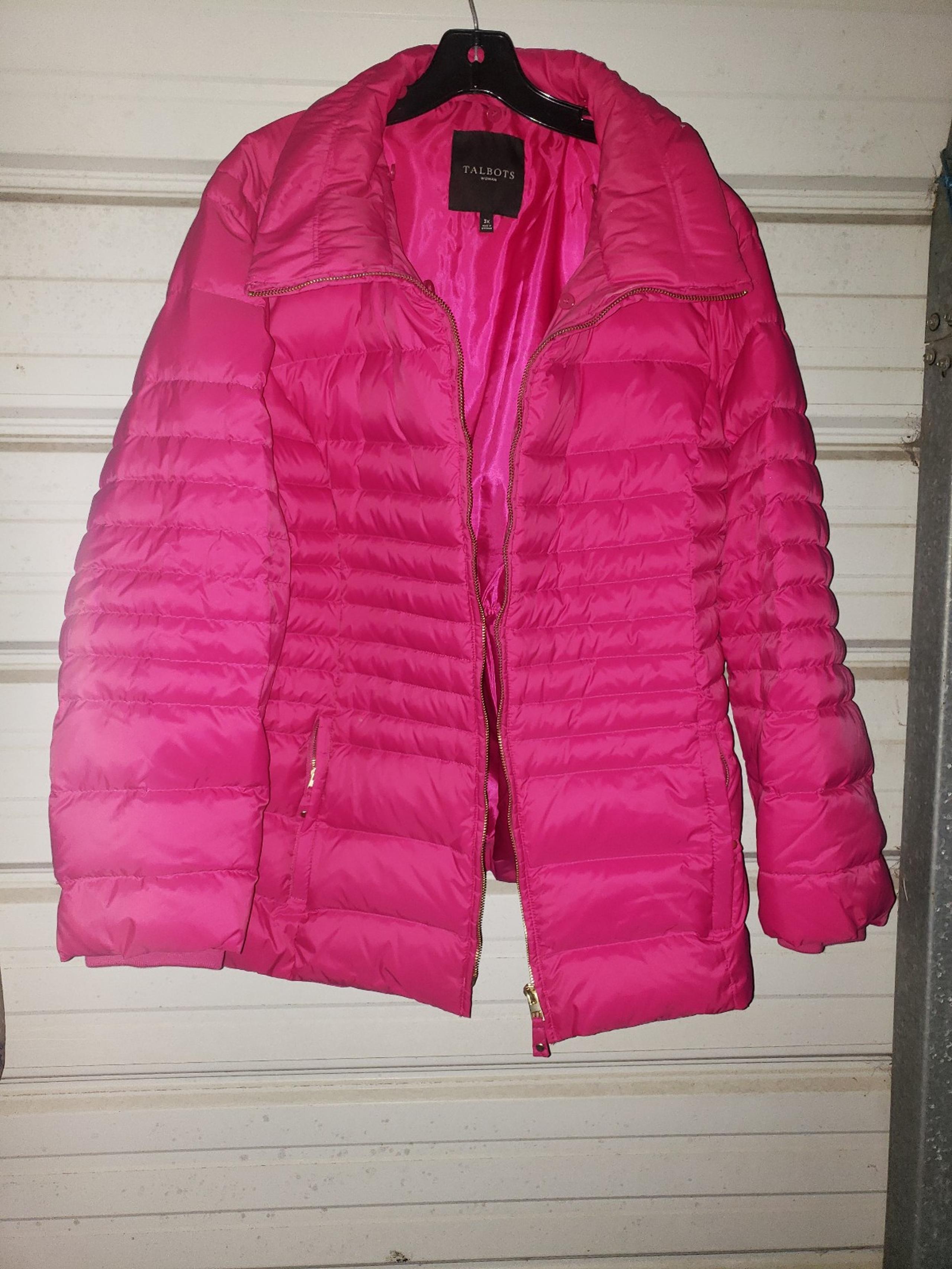 Talbots plus Size 3x pink puffer coat jacket winter women's
