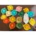 Vintage Plastic Manual Juicer Multicolor Reamer Farmhouse Kitchenware Lot of 17