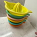 Vintage Plastic Manual Juicer Multicolor Reamer Farmhouse Kitchenware Lot of 17
