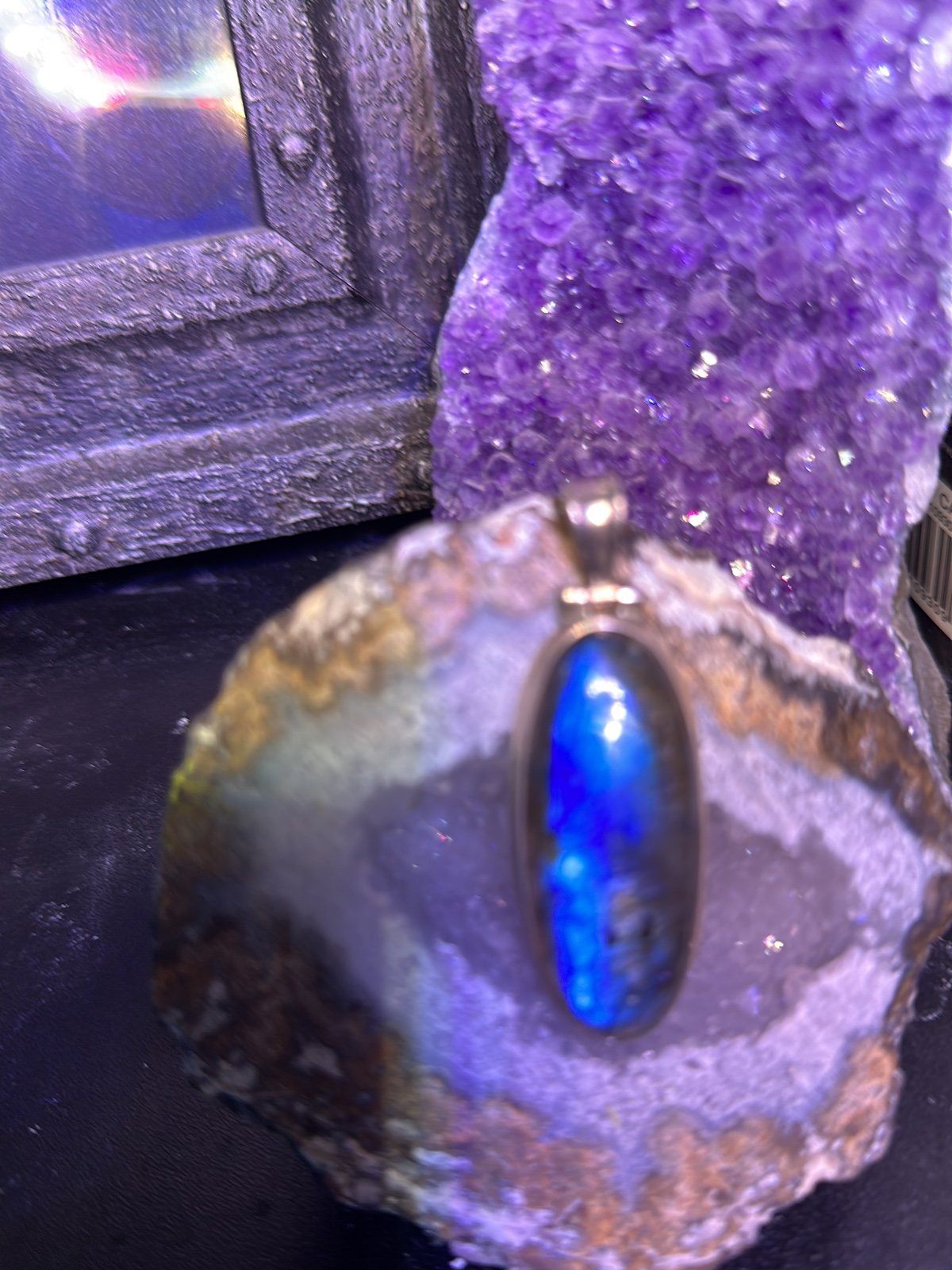 Beautiful labradorite pendant, 925 silver