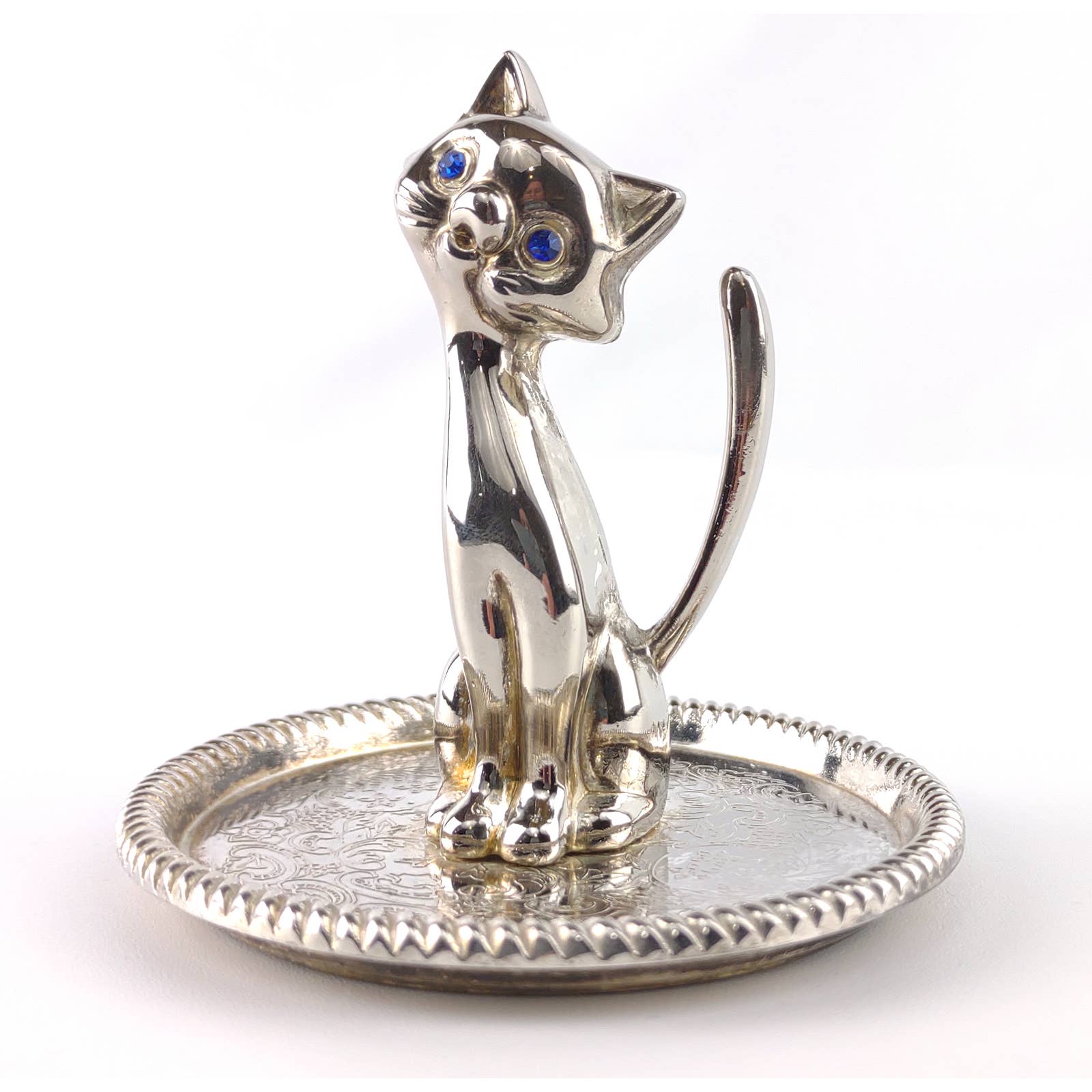 timeless classic Vintage Eyes Blue Sapphire Tray Trinket Figurine Holder Ring Cat Silver-plated Toys & Collectibles timeless classic Vintage Eyes Blue Sapphire Tray Trinket Figurine Holder Ring Cat Silver-plated Toys & Collectibles