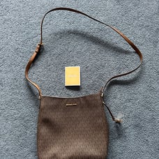 Michael Kors Women's Brown Jet Set Travel Large Logo Messenger Bag