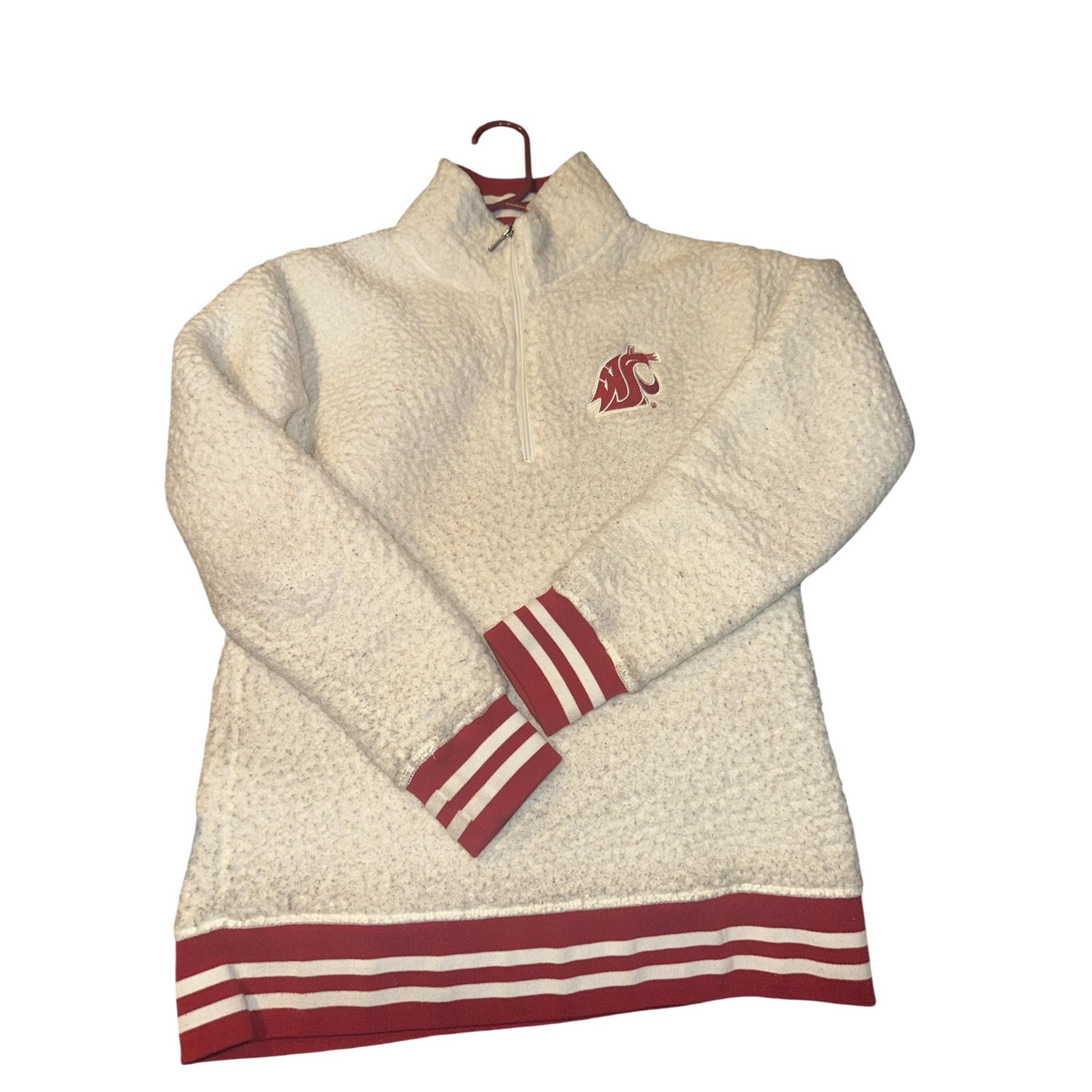 Washington State Cougars Boxercraft Sherpa Quarter-Zip Pullover Jacket Sz XS