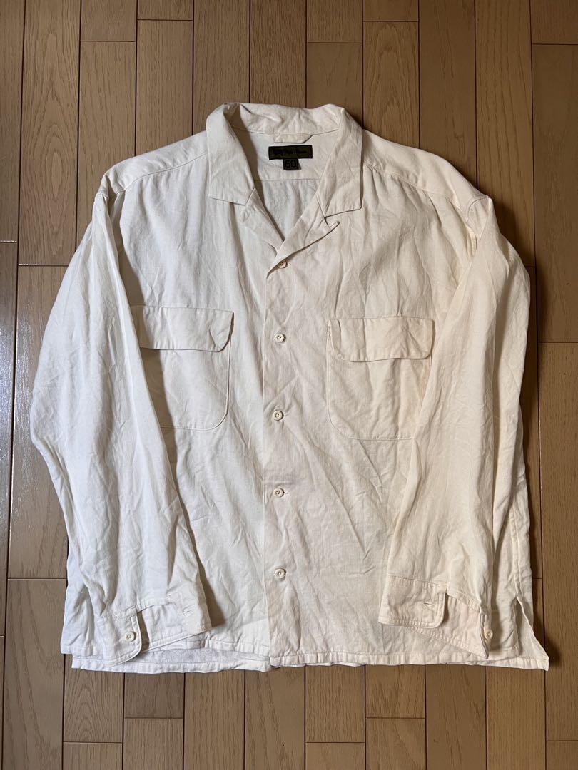 Nigel Cabourn Open Collar Linen Fleece Shirt