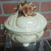 VTG Italian Floral Porcelain Footed Candy Dish Trinket Box Marked 3667 Italy