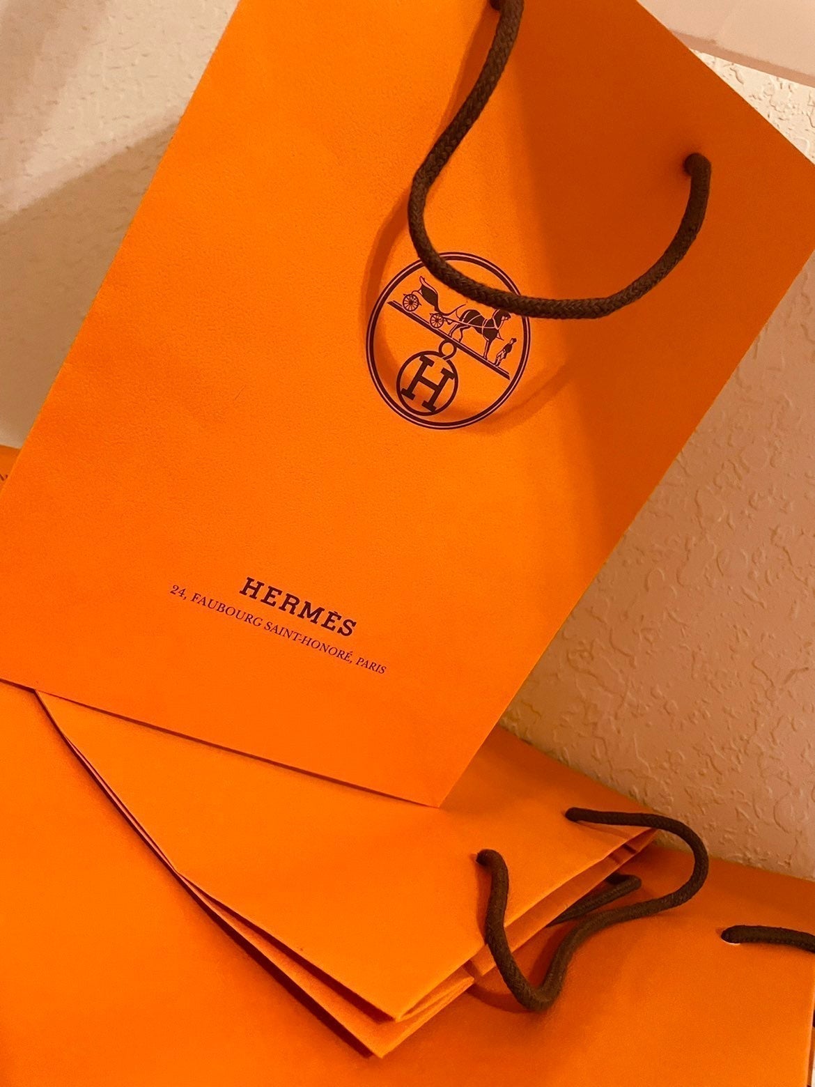 12“ 8“ 3.5“ Small Authentic Hermes Paper Gift Bags