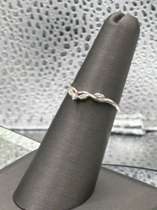Ladies Fancy 14 Karat White Gold Diamond Band