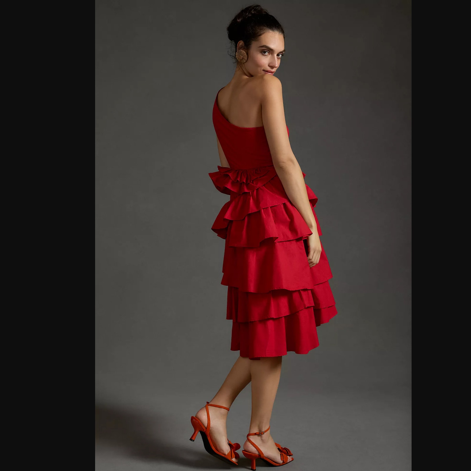 NWT Anthropologie Red Tiered Midi Dress - Size 2