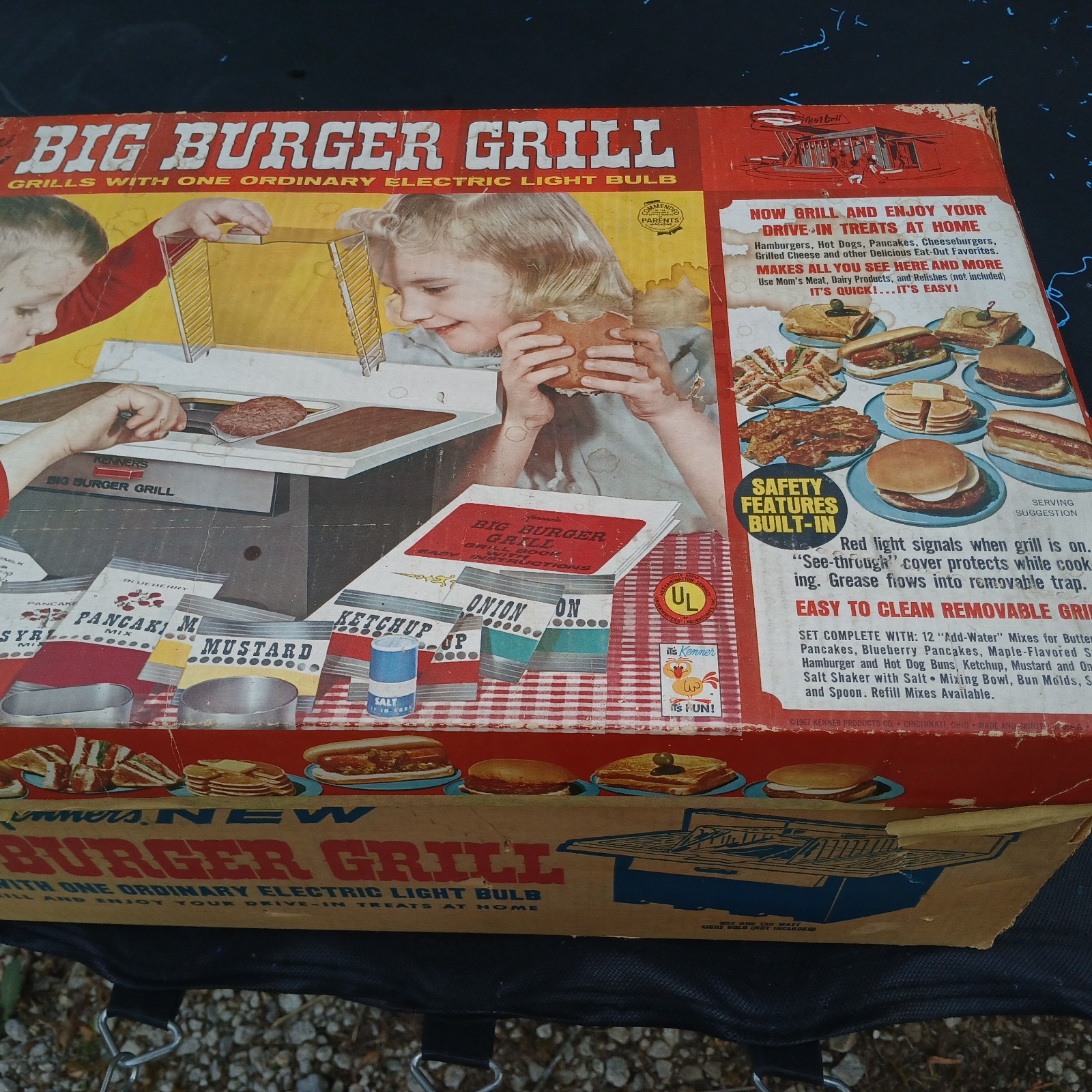 Vintage Big burger grill, like a easy ɓake for the boys and little drillers.