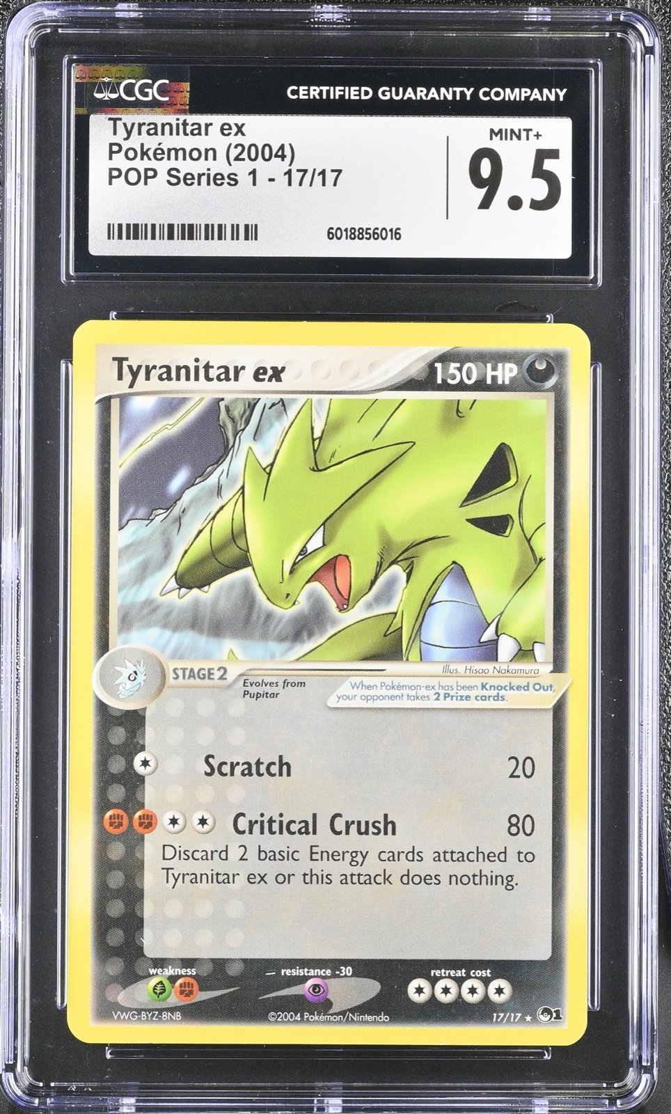 Pokemon singles LOW POP! Tyranitar ex 17/17 pop series 1 CGC 9.5 MINT +